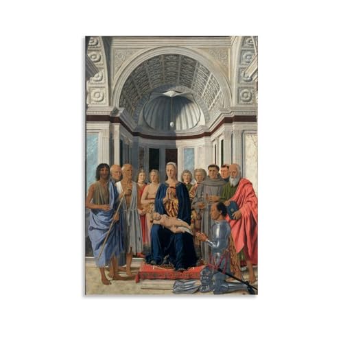 Impression sur toile représentant la Vierge et l'enfant avec les saints Piero Della Francesca -...