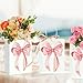 Draupnir 12PCS Coquette Pink Bow Paper Gift Bags, Party Favor Bags, Pink Goodie Bags for Birthday&Bachelorette Party Decoration Coquette Bow Gift Pouches with Handles 8.3x5.9x3.1 Inch