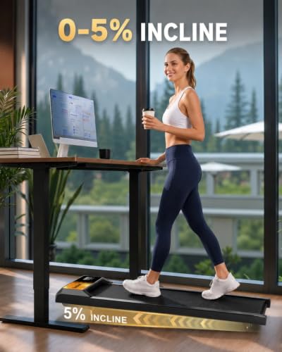 Walking Treadmill Pad with 0–5% Incline, 2.5HP | Compact Treadmill，Perfect for Running, Walking & Under-Desk Use，Quiet Operation for Home or Office