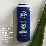 NIVEA MEN Maximum Hydration Body Wash for Dry Skin, Aloe Vera Enriched, 3-in-1 Moisturizing Body Wash, Face and Hair, Paraben Free, Vegan Formula, 16.9 Fl Oz Bottle, Pack of 3 - Image 4