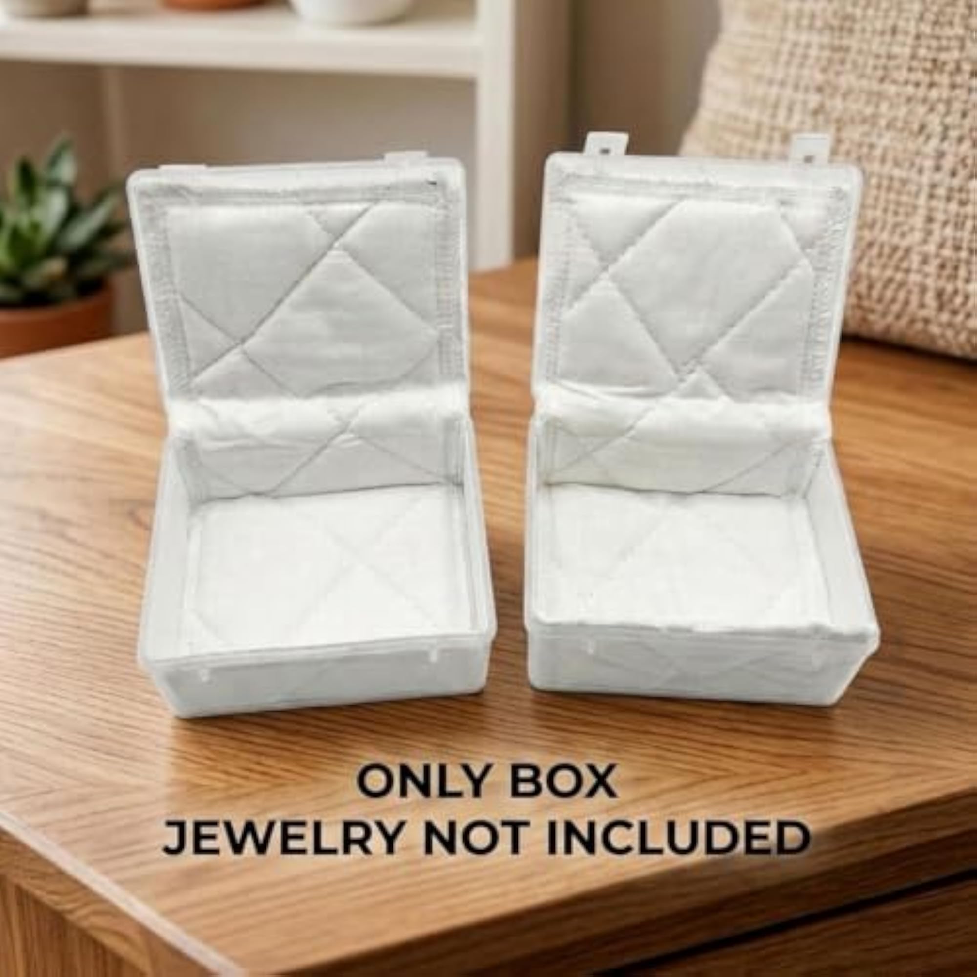 AR-Bangle Jewellery Box, Set of 2 White Fabric Boxes