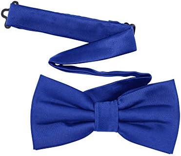 TINYHI Men's Pre-Tied Satin Formal Tuxedo Bowtie Adjustable Length Satin Bow Tie Royalblue One Size