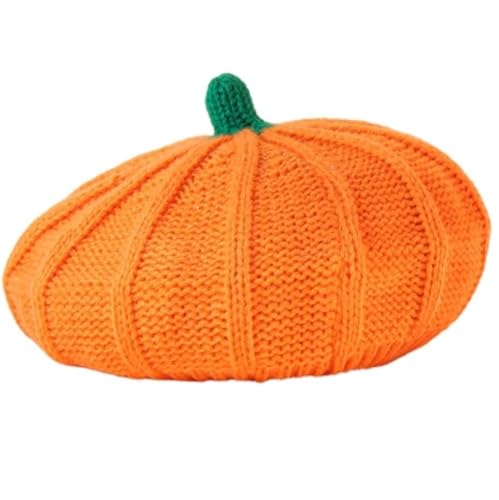 Keuyeo Gorro De Boina De Calabaza Tejido, Gorro De Halloween para Mamá Y Bebé, Gorro De Punto, Gorro De Esquí De Ganchillo Más Cálido, Sombrero De Utilería De Fotografía para Bebé
