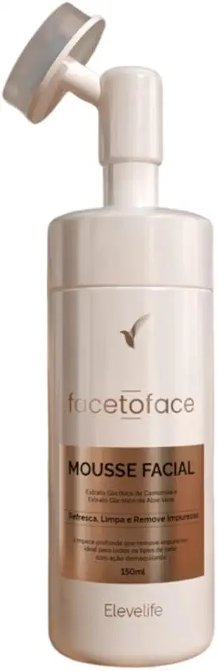 Espuma de Limpeza Facial com Escova - Face to Face 150ml Mousse Facial Eleve Live
