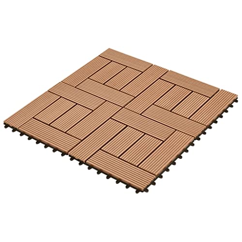 Tidyard Terrastegels tegels, houten tegels, kliktegels, balkontegels, tuintegels, tegels voor balkon, terras, zwembad, 30 x 30 cm, WPC 1 m², 11 stuks - Image 5