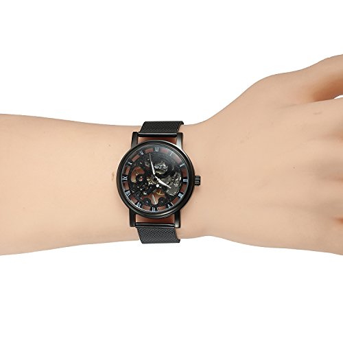 Image of FORSINING Men's Classic Skeleton Mechanical Hand-wind Stainless Steel Bracelet Brand Popular Watch Saat, Classic
