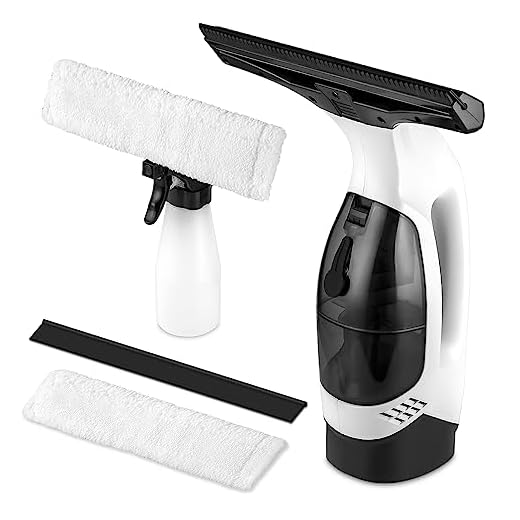 Aidodo Limpiador de Ventanas Eléctrico Aspirador de Ventana sin Cable，Aspirador Limpiacristales con labio de goma