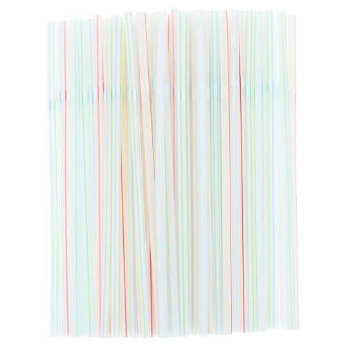 Pitillos plásticos flexibles coloridos 18 cm paquete 100 pcs miniatura 1