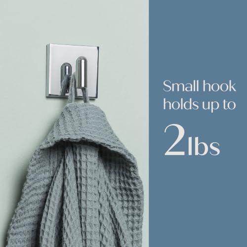 Command Small Chrome Decor Bath Hooks, 1 Hook, 6 Strips by Command - Used condition - Image 5