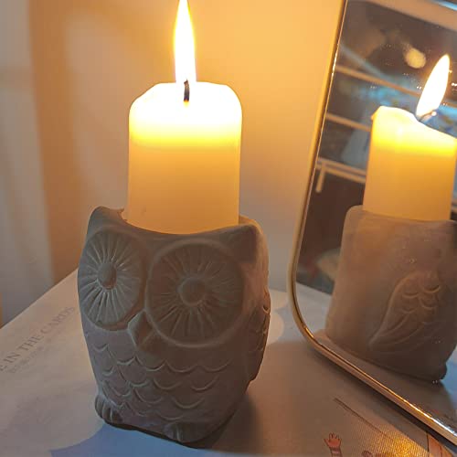 Carakey Vintage Taper Candlestick Holders Taper Candle Holders Cement Taper Candle Stands For Home Table Centerpiece Party Decor Gifts, Owl #TOP2