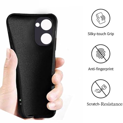 Image of A rtistque Back Cover Case for iQOO Z9 Lite 5G / Vivo T3 Lite 5G with Camera Protection | Shockproof TPU | Stylish Protective Design | Slim Fit | Ultra Matte | Z9 Lite / T3 Lite Back Cover - Black