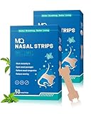 MQ 100ct Nasal Strips for Snoring Mint Scent Nose Strips for Breathing Extra Strength Snore Strips to Open Nasal Passages, Relieve Nasal Congestion