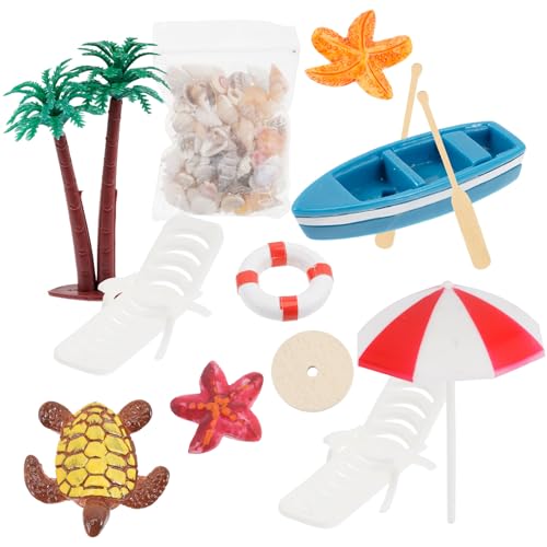 Coquillages de palmier et mini bac à sable pour décors de scènes - 6