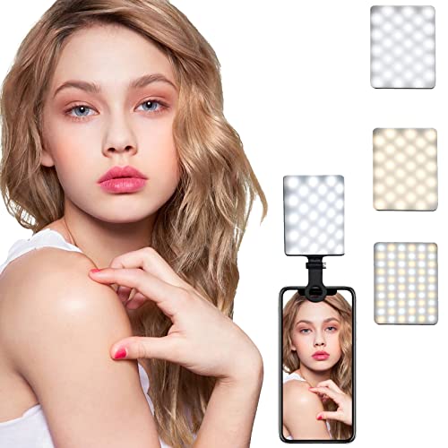 Rechargeable Selfie Light, Cell Phone Fill Light With Front & Back Clip, 3 Light Modes Dimmable, 10-Level Brightness Adjustment, Cri 95+, 2000Mah Rechargeable Phone Light Clip For Ipad, Laptop, Tablet #TOP2