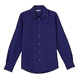 Vilebrequin Men Linen Shirt Solid, M, Midnight