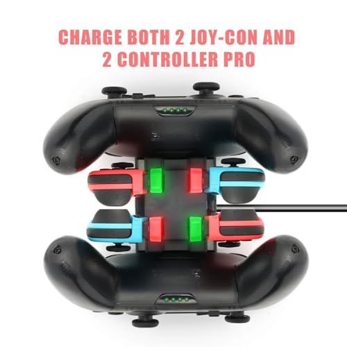 image for HEATFUN Controller Charger Dock for Nintendo Switch, 6 in 1 Charging S