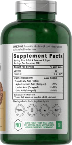 Horbäach CL735 Flaxseed Oil Softgel Capsules 3000Mg thumb #1