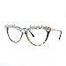 laureles Rhinestone Reading Glasses Women Blue Light Blocking Gaming Red Leopard Eyewear Frames (Red Leopard, 1.25 Magnification)