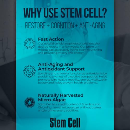Aura Vitamins Premium Stem Cell Supplement 1,000Mg | 120 Caps | Boosts Immunity Reduces Joint Soreness | Support Natural Antiaging & Longevity Proprieties thumb #3