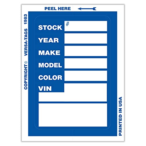 Autocollants bleu Versa Tags Kleer-bak auto-adhésifs et transparents durables