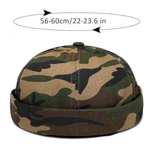 Image of Dome Brimless Hats for Women Men Beanie Docker Cap Sailor Skull Cap