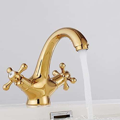 Robinet de salle de bain en laiton rétro mitigeur eau chaude et froide