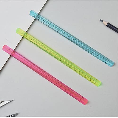 Sraeriot Driehoekige Heerser 15cm Plastic Rechte Liniaal Praktische Student Briefpapier Dubbele Schaal Meten Tool Office… - Image 6