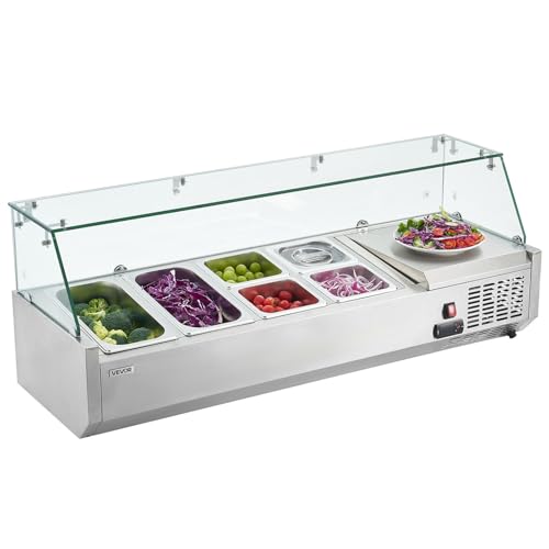 VEVOR Refrigerated Sandwich Prep Table with Pans