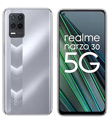 Image of Soft Silicone Back Cover Compatible with Realme 9 5G / 8s 5G / 8 5G / Narzo 30 5G, Transparent Case