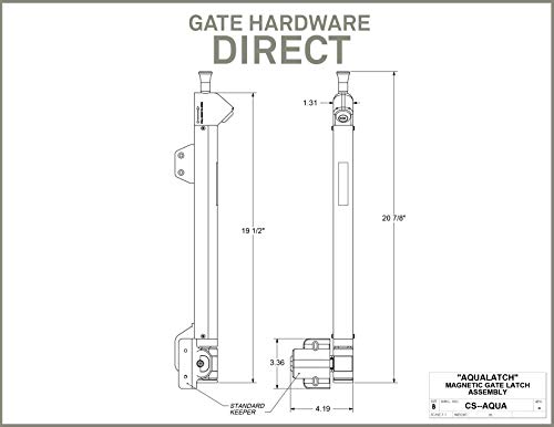 Aqualatch 20 Inch Tall Black Magnetic Pool Child Safety Gate Latch | Keyed Alike | Aqua-20-Bk-Ka #TOP7