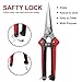 WYF Pruning Scissors, Professional Garden Shears - Straight Stainless Steel Blades - Sharp Gardening Hand Pruner for Garden Harvesting Fruits, Vegetables, Trimming Flowers and Plants, 8.1IN(Red)