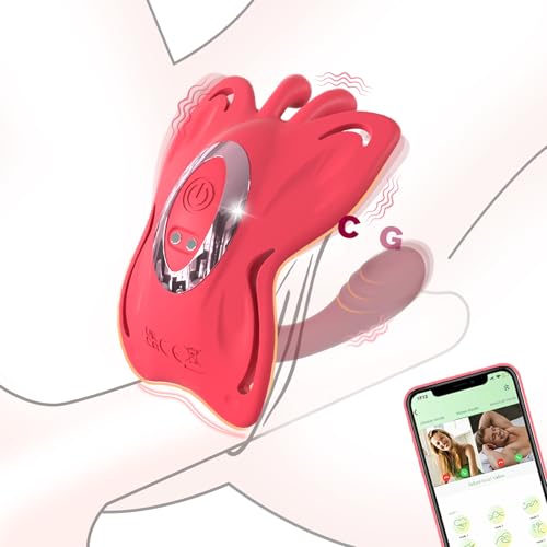 Couples App Remote Control Wearable Vibrator, Couple Women Adult Sex Toys, Long Distance Panty Vibrator with Butterfly Stimulator for G Spot Clitoral Penis Pleasure, Female Kinky Sex Toy Game