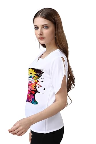 Image of Venisa Lycra Solid Casual Wear Tshirt