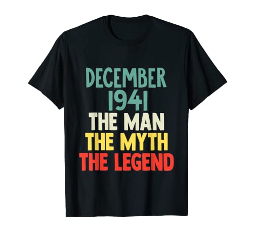 The Man Myth Legend 1941 Diciembre 81 Regalo de cumpleaños para 81 Camiseta
