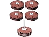 LINE10 Tools 4-inch Sanding Mop Kit, Moulding Flap Wheel Sander for Drill, 120 Grit Mop Sanders Brush, 1/4' Shank, Abrasive Flapper Sander for Woodworking, Contours, Finishing, Pack of 5