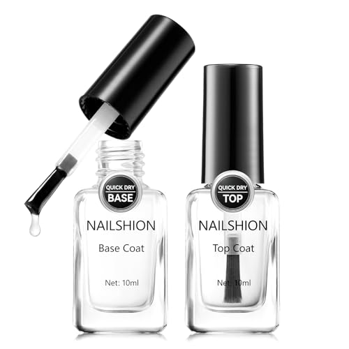GAOY Gel Top Coat, Base Coat and White Gel Polish Set, 3 Pcs 16ml Clear Glossy No Wipe Combination and Color for UV Light Cure