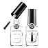 Base Coat and Top Coat, Clear Regular Nail Polish, Rich in VE Calcium Quick Air Dry Nail Strengthening Non Gel, 2Pcs Vegan Base Chip Resistant High Shine Long-lasting Nail Art Gift Set