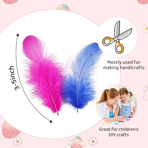 image for iHUFeather 600pcs Colorful Feathers for Crafts 3-5inch Craft Feathers 