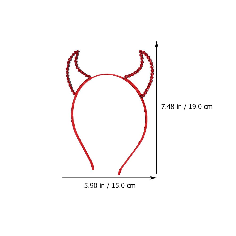 DOITOOL Devil Horn Red Hairband : Red Rhinestone Halloween Headband Reusable Costume Accessory Lightweight Durable Horns Headpiece for Cosplay Party Fancy Dress Accessory Women Girls (2 pcs) - Image 4