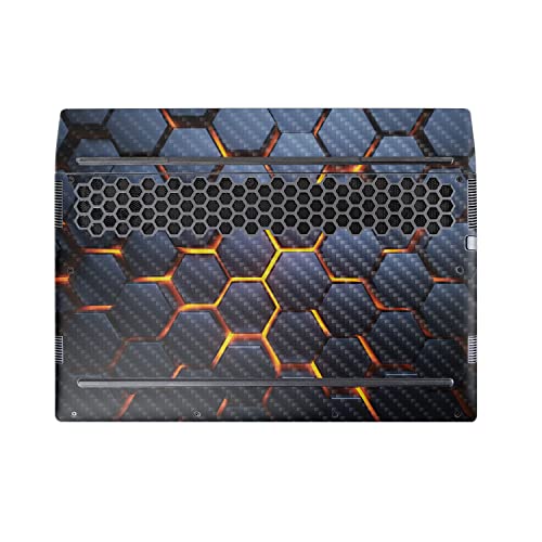 Image of MightySkins Carbon Fiber Skin Compatible with Alienware M17 R5 (2022) Full Wrap Kit - Lava Hex | Protective, Durable Textured Carbon Fiber Finish | Easy to Apply & Change Styles | Made in The USA