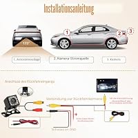 Rückfahrkamera Auto 1080P Ultra HD mit 12 LED Super Nachtsicht, 170° Weitwinkel Fischauge, IP68 wasserdicht, 12V–24V Rückfahrkamera Set mit 6m Kabel für SUV PKW LKW Wohnmobil Pickup Van Einparkhilfe – Ansicht 4