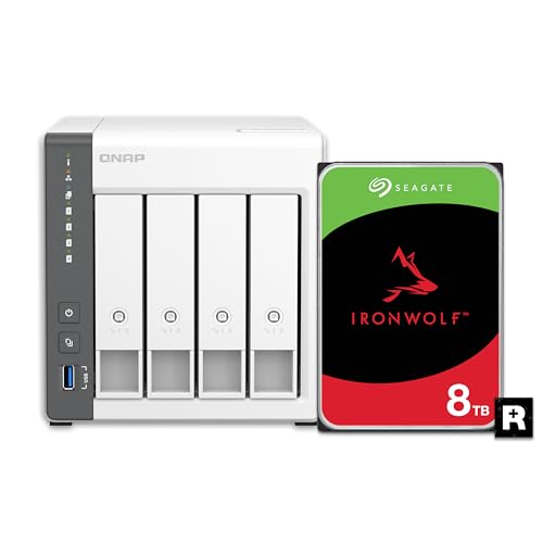 Image of QNAP 4 Bay NAS with 24TB Storage Capacity, Preconfigured RAID 5 Seagate IronWolf Drives Bundle, 2.5GbE Ports (TS-433-4G-48ST-US)