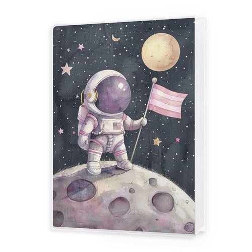 Image of Space Kids Photo Album 4x6, Purple Planet Astronaut Baby Boy Girl 18 Pockets Small Picture Memory Book Photo Album Keepsake for Babies Shower Newborns Family