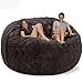 Pokrowiec na krzesło worek fasoli (bez nadzienia) Pokrowiec na sofę Beanbag Puff Seat Relax kanapa (Color : Black, Size : 8ft)