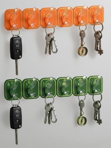 Image of Waterproof Stick on Adhesive Wall Hooks 2 Set of 12 pcs - Heavy Duty Hooks for Photo Frames, Wall Clocks, Keys, Hanging Robe |No Damage, Easy Installation |Smart Storage Solution |Multicolor.