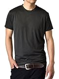 [アルージェ] Vネック クルーネック カチオンドライ 吸汗速乾 接触冷感 UVカット UPF50+ 半袖 Tシャツ 脇汗対策 ラッシュガード 水陸両用 メンズ / H1V / L クルーネック：09チャコール杢