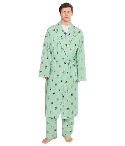 POLO RALPH LAUREN Mens Woven Bear Robe Morning Robe Bear Stripe LG One Size