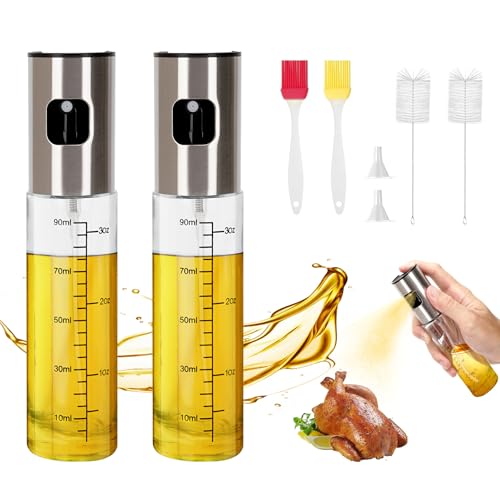 Ouxayapl Ölsprüher,100ML Öl Sprühflasche, Oil Sprayer,Ölspray zum Kochen für Grillen, Salat, Backen(2PCS)
