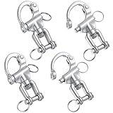 Otoolling 316 Stainless Steel Swivel Snap Shackle Clevis Quick Heavy Duty Release Spring Hook Marine Grade Sailing Halyard Shackle for Boat Rigging Industrial Lifting Climbing(4 Pack,3-1/2 Inch(88mm))