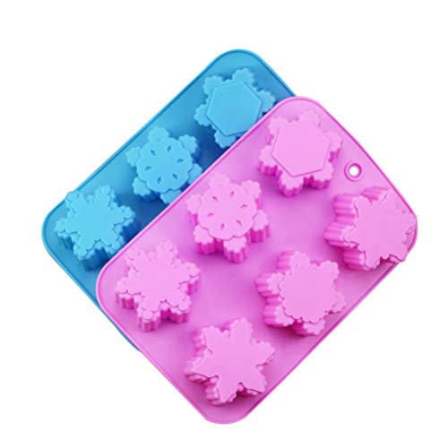 FARUTA 2 piezas de silicona de Navidad copo de nieve para hornear chocolate pastel de dulces de Navidad herramienta de hornear de cocina (color: como se muestra)